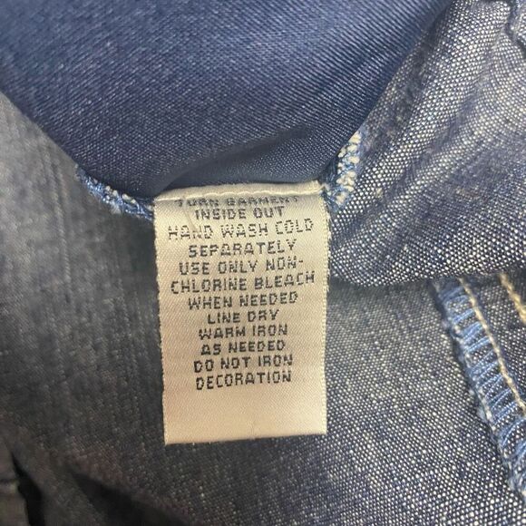 HANNAH Embellished Beaded Denim Jacket Ruffle Trim Size Medium Blue SEE DESCRIPT - Picture 8 of 9